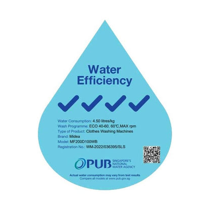 MIDEA MF200D100WB Front Load Washer Dryer 10/7kg