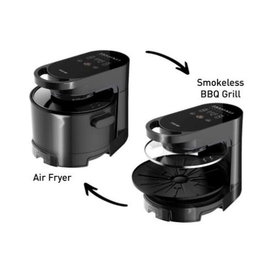 MAYER MMAFG58 2-in-1 Air Fryer & Smokeless BBQ Grill