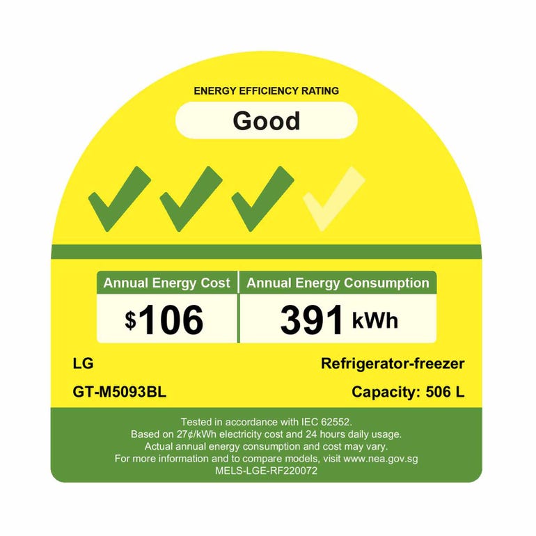 LG GT-M5093BL 2 Door Fridge 506L