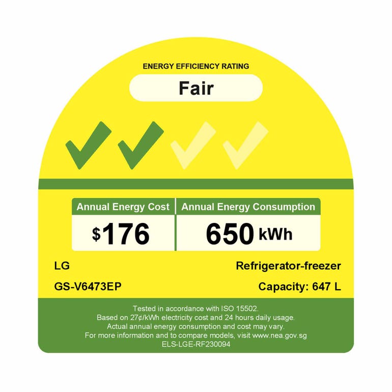 LG GS-V6473EP Side-by-Side Fridge 647L
