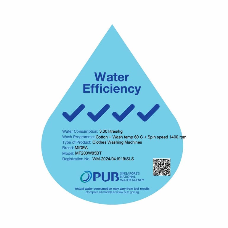 MIDEA MF200W85BT Front Load  Washing Machine 8.5kg