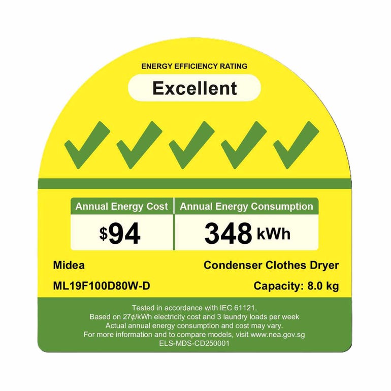 MIDEA ML19F100D80W-D/W Laundry Suite Washer Dryer Tower 10/8kg