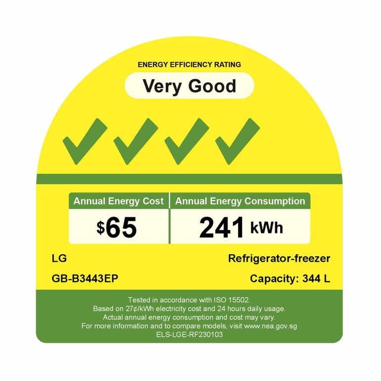 LG GB-B3443EP 2 Door Fridge 344L