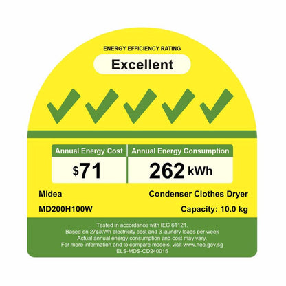 MIDEA MD200H100W Heat-Pump Dryer 10kg