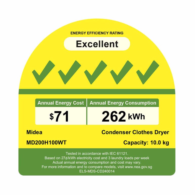 MIDEA MD200H100WT Heat-Pump Dryer 10kg