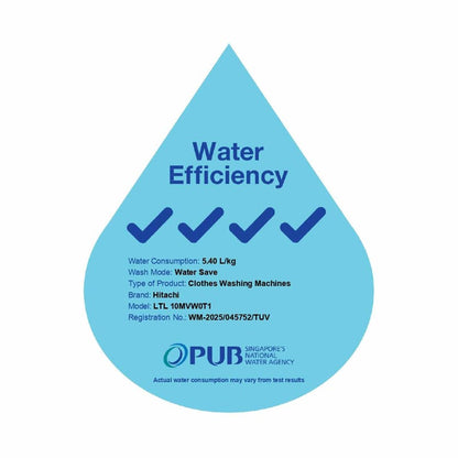 HITACHI LTL-10MVW0T1-GG Top Load Washer 10kg