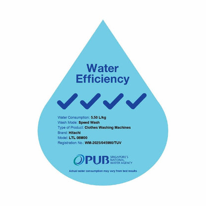 HITACHI LTL 08M00 GG Top Load Washer 8kg