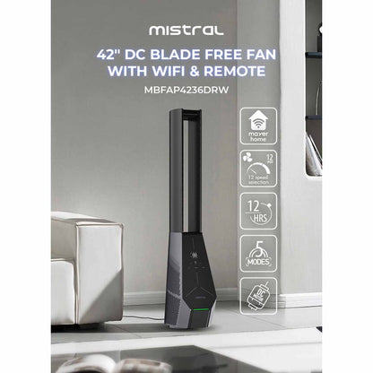 MISTRAL MBFAP4236DRW DC Blade Free Fan With Remote 42”