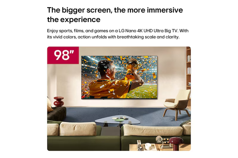 LG 98NU855BPSB NANO 4K UHD AI NU85 Smart TV
