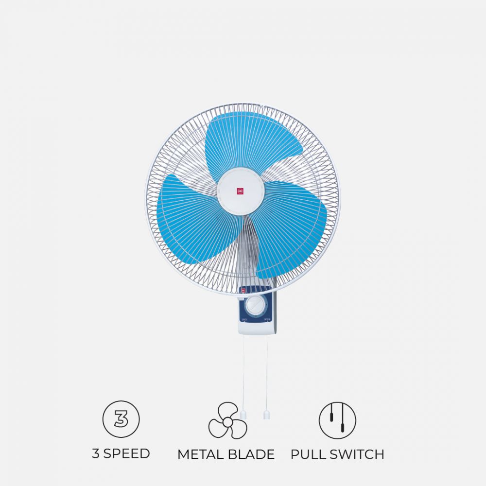 KDK M40CS 3-speed Wall Fan with Pull Switch Oscillation Control (40cm/16”)