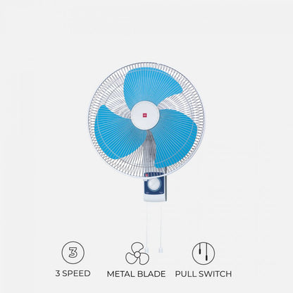 KDK M40CS 3-speed Wall Fan with Pull Switch Oscillation Control (40cm/16”)