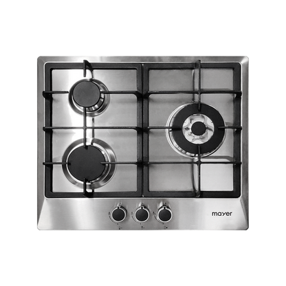MAYER MMSS633 3 Burner Stainless Steel Gas Hob 60cm