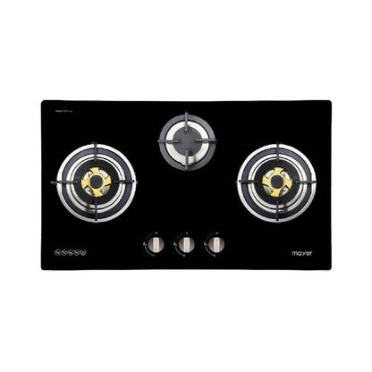 MAYER MMGH883HI 3 Burner Glass Gas Hob 86cm