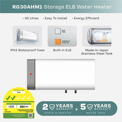 KDK RG30AHM1 Storage Water Heater with Long Lasting Durability Tank (30L)