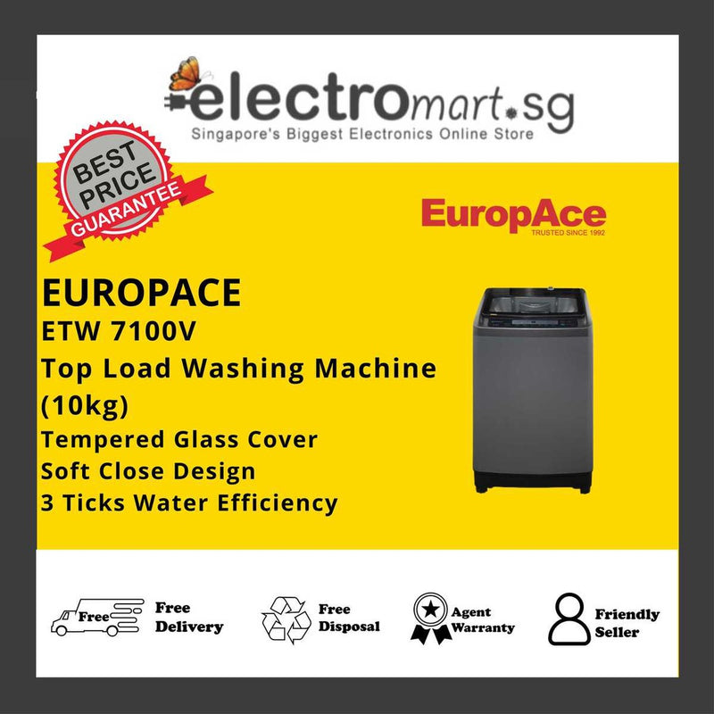 EuropAce ETW 7100V / IMK + Dealers 10kg Top Load Washing Machine - CHAMPAGNE GOLD