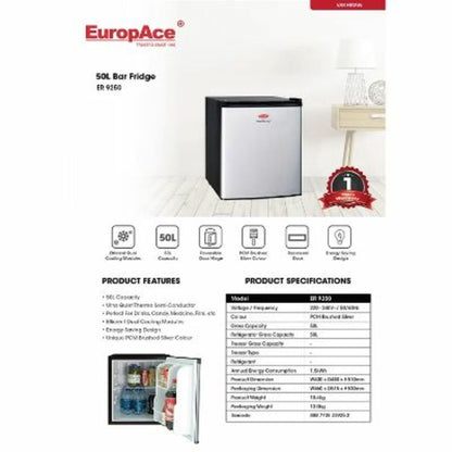 EuropAce Otimmo ER 9250 50L Bar Fridge Perfect for Drinks Candy or Medicine etc