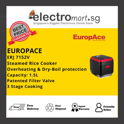 EUROPACE ERJ 7152V 1.5L Low Carb Steamed Rice Cooker