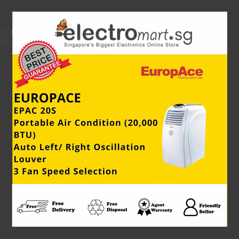 EuropAce EPAC 20S Portable Air Condition (20,000 BTU)