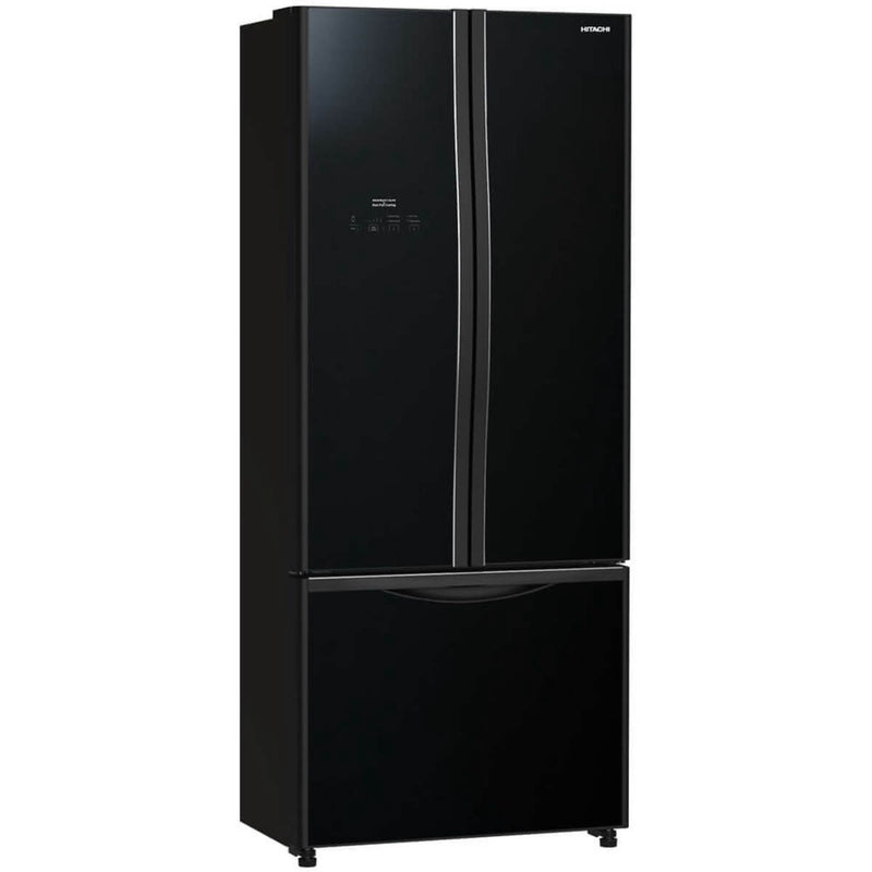 HITACHI R-WB560P9MS-GBK French Bottom Freezer 3 Door Glass Black (465L)