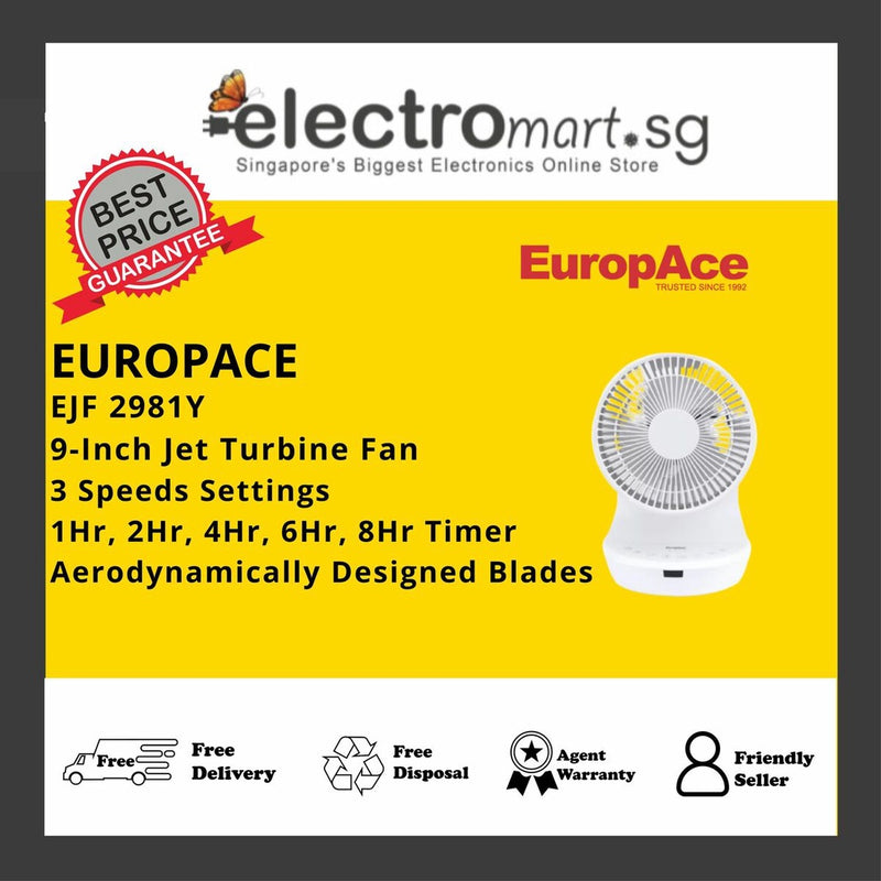 EuropAce EJF 2981V 9-Inch Jet Turbine Fan