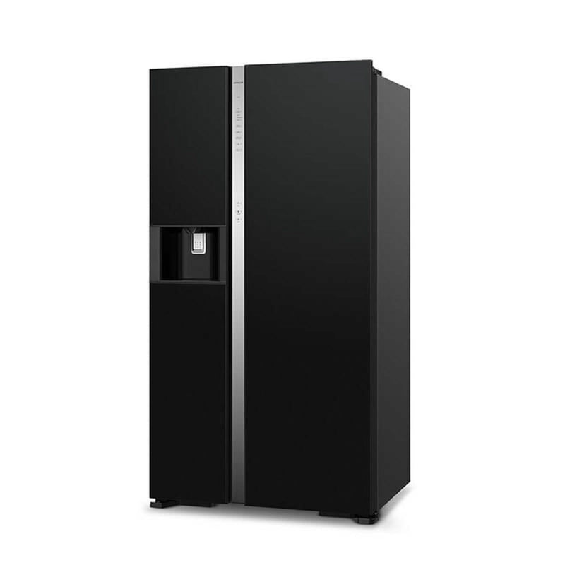 HITACHI R-SX700PMS0-GBK Side by Side Fridge Glass Black (573L)