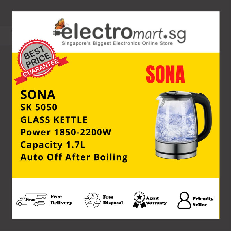 SONA SK 5050 1.7L GLASS KETTLE