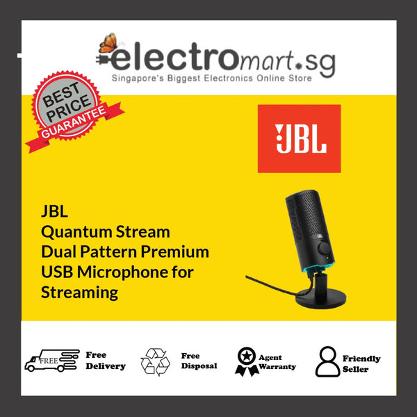 JBL Quantum Stream Dual Pattern Premium  USB Microphone for  Streaming