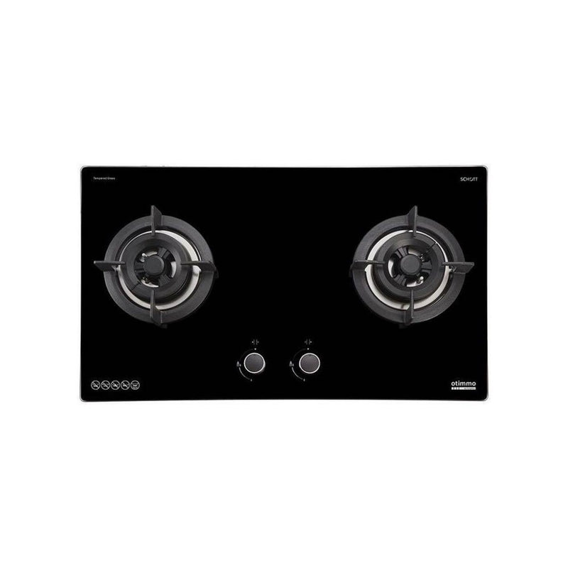 EuropAce Otimmo Package ECH 3121S + EBH 6281S - 2 Burner (80/90) cm Glass Hob (PUB / LPG) + Deluxe Curve Slim Hood 90cm