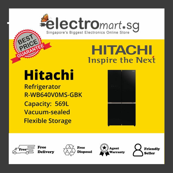 Hitachi R-WB640V0MS-GBK (Nett 569L) French Bottom Freezer Deluxe Refrigerator