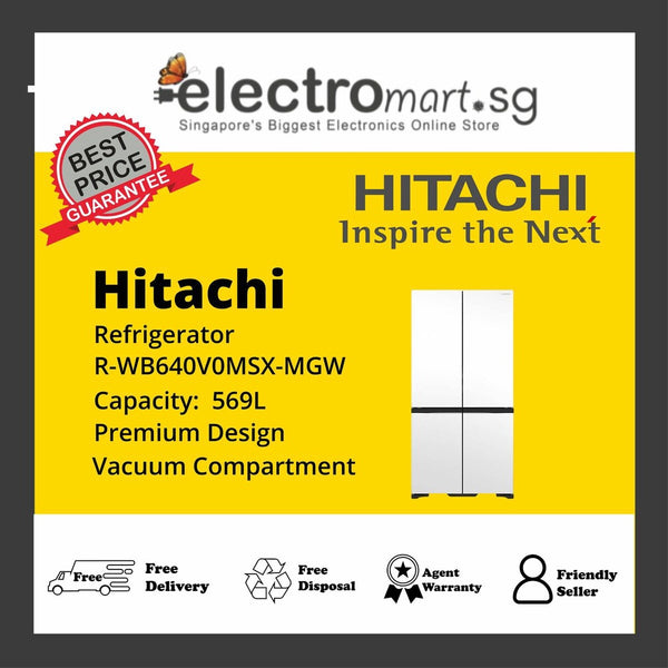 HITACHI R-WB640V0MSX-MGW 569L FRENCH-DOOR FRIDGE (2 TICKS)