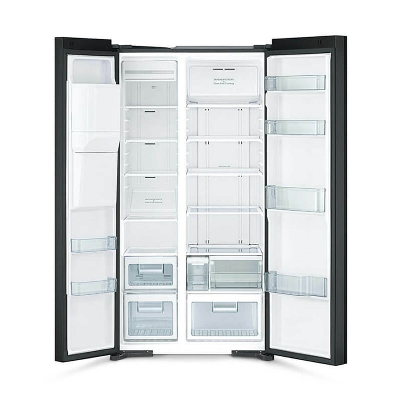 HITACHI R-SX700PMS0-GBK Side by Side Fridge Glass Black (573L)