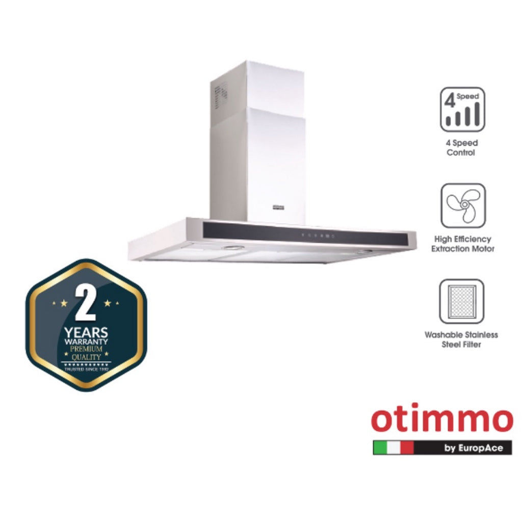 EuropAce Otimmo Package ECH 8111S + EBH 6291S 2-Burner Gas Hob (PUB / LPG) + Deluxe T Chimney Hood