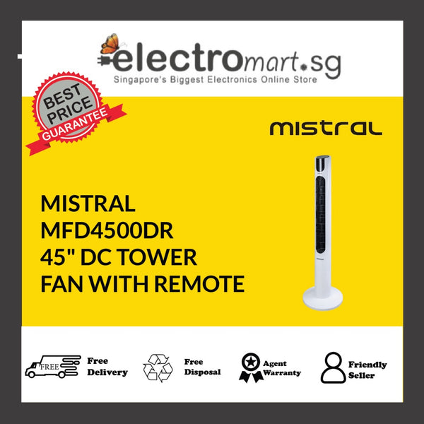 MISTRAL MFD4500DR 45" DC TOWER  FAN WITH REMOTE