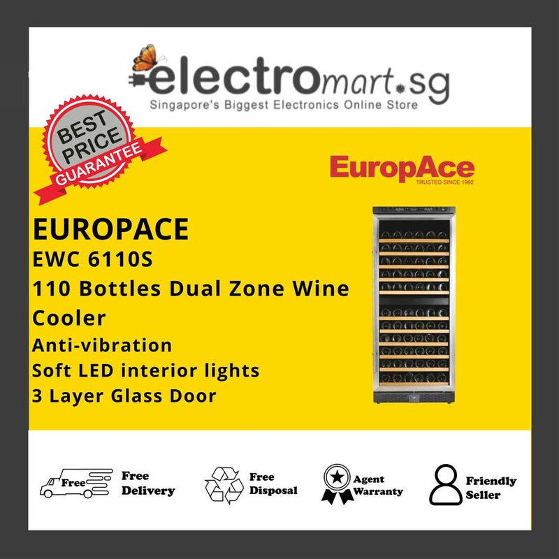 EuropAce EWC 6110S 110 Bottles Wine Chiller