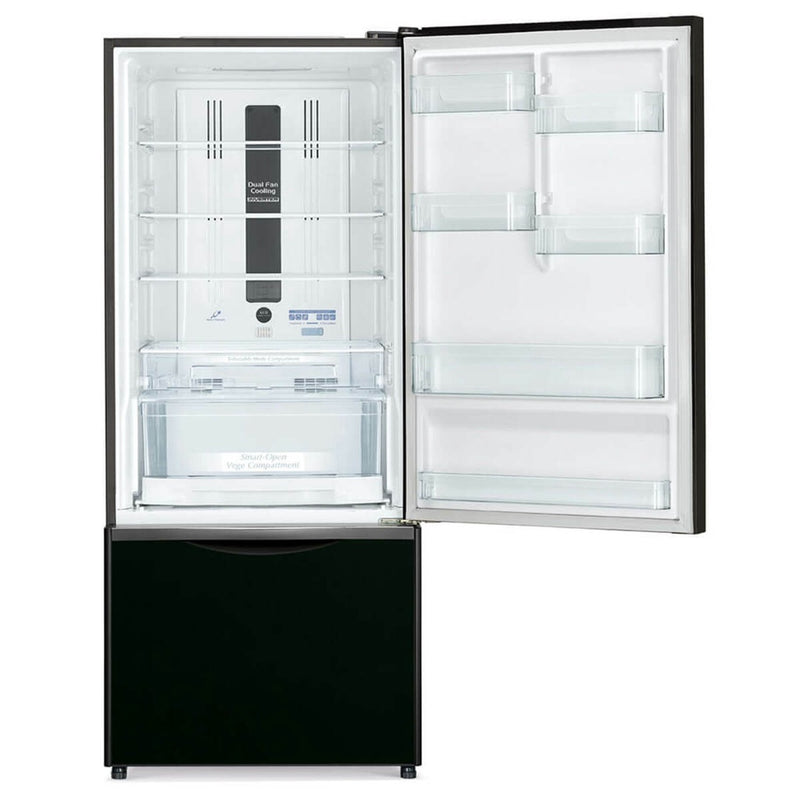 HITACHI R-B570P7MS-GBK Bottom Freezer 2 Door Glass Black (470L)