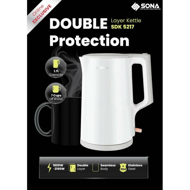 SONA SDK 5217 1.7L DOUBLE LAYER KETTLE