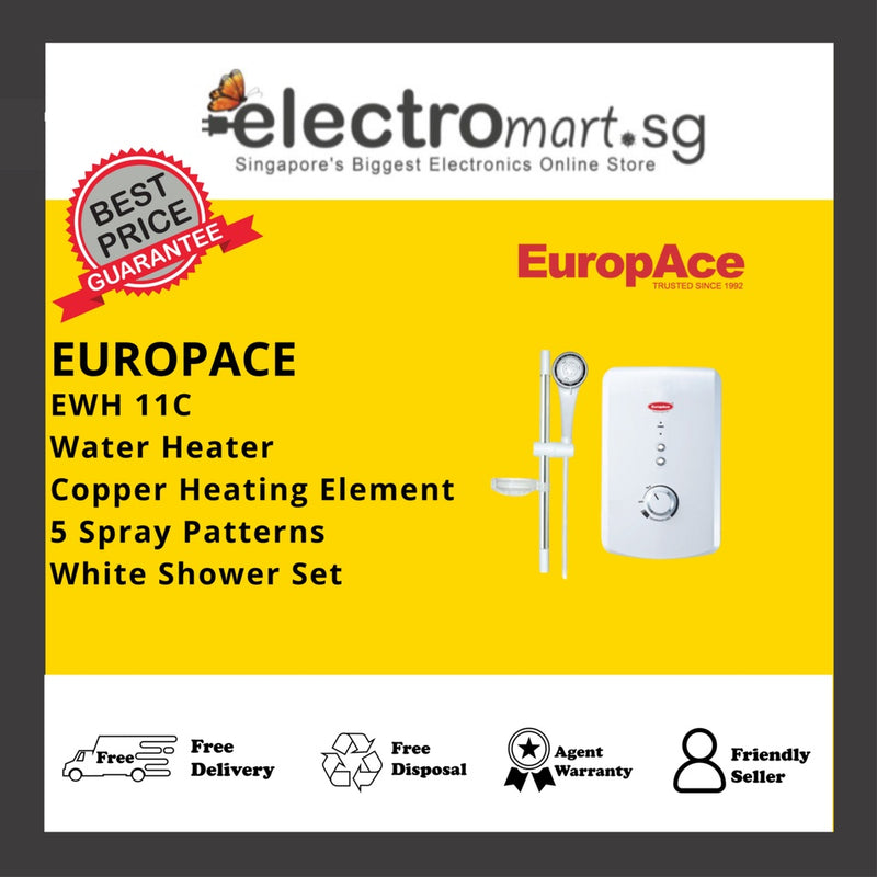 EuropAce EWH 11C Water Heater 5 Years Heating Element Warranty
