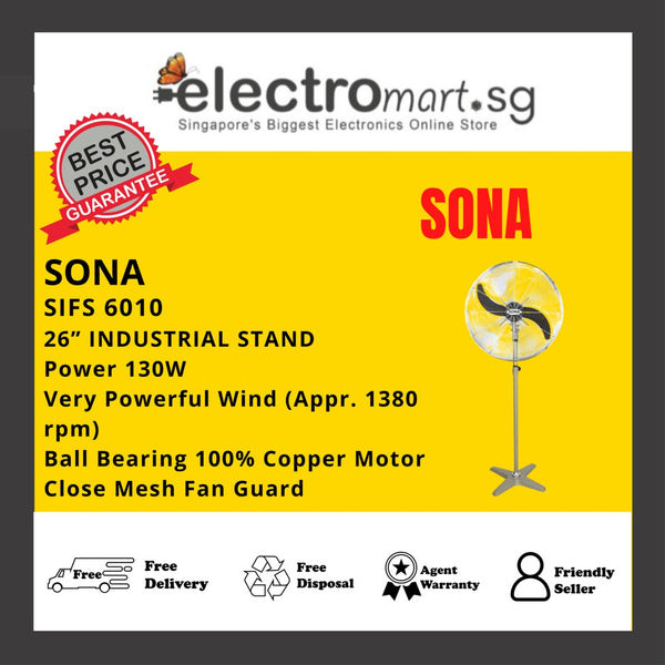 SONA SIFS 6010 26” INDUSTRIAL STAND FAN