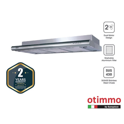 EuropAce Otimmo Package ECH 3121S + EIV 5221V Built-in Hod Vitroceramic & Induction Hub + Deluxe Curve Slim Hood 90cm