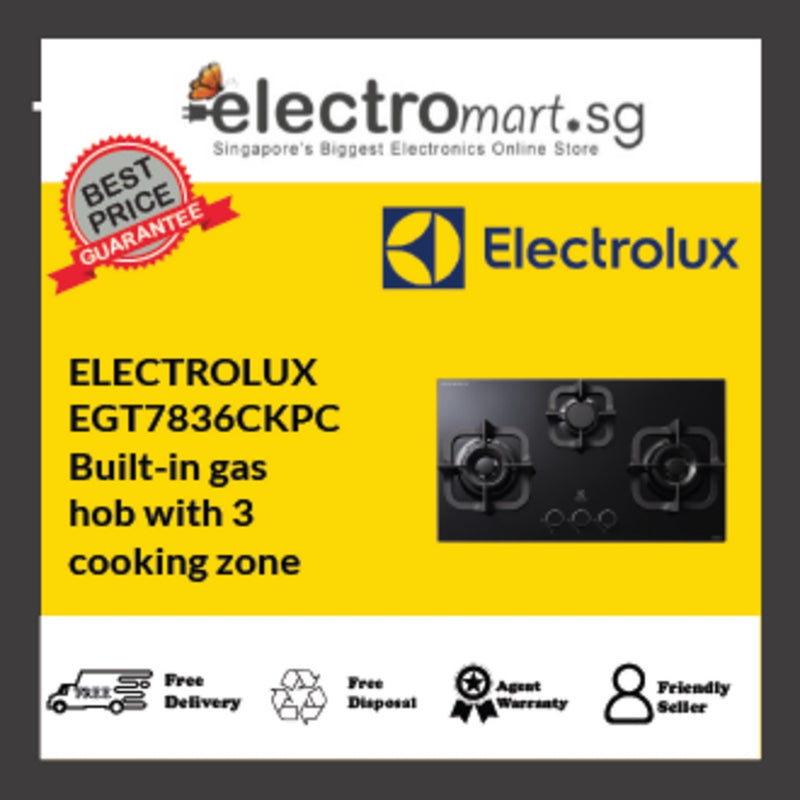 EGT7836CKPC Electrolux UltimateTaste 300 built-in gas hob with 3 cooking zones 78cm (PUB)