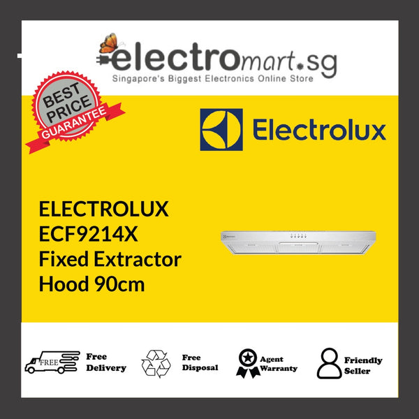 ELECTROLUX ECF9214X Fixed Extractor  Hood 90cm