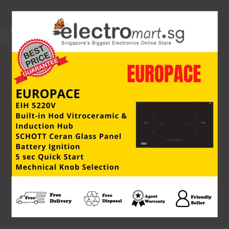 EUROPACE EIH 5220V Built-in Hod Vitroceramic & Induction Hub