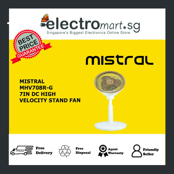 Greenleaf by Mistral MHV708R-G 7” DC High Velocity Stand Fan