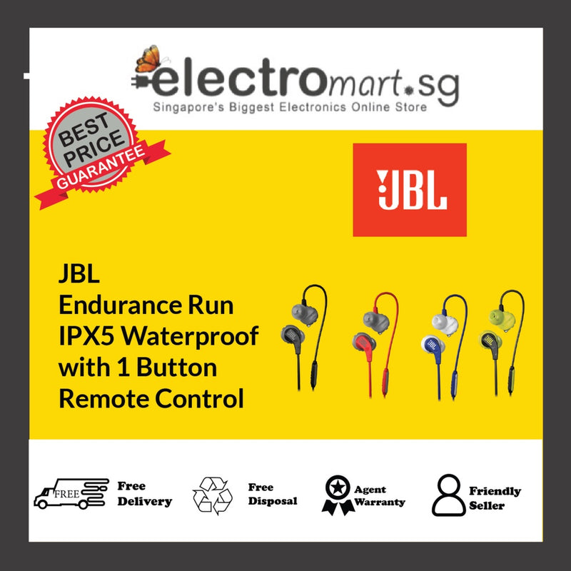 JBL Endurance Run Earbuds IPX5 Waterproof with 1 Button Remote Control