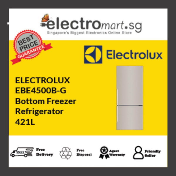 EBE4500B-G Electrolux UltimateTaste 500 bottom freezer refrigerator 421L