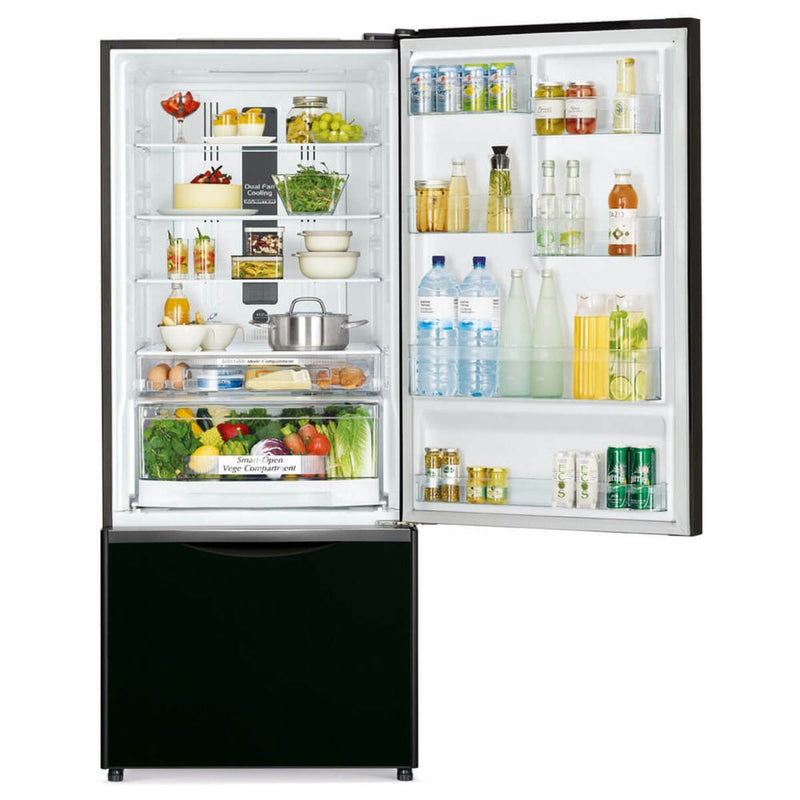 HITACHI R-B570P7MS-GBK Bottom Freezer 2 Door Glass Black (470L)