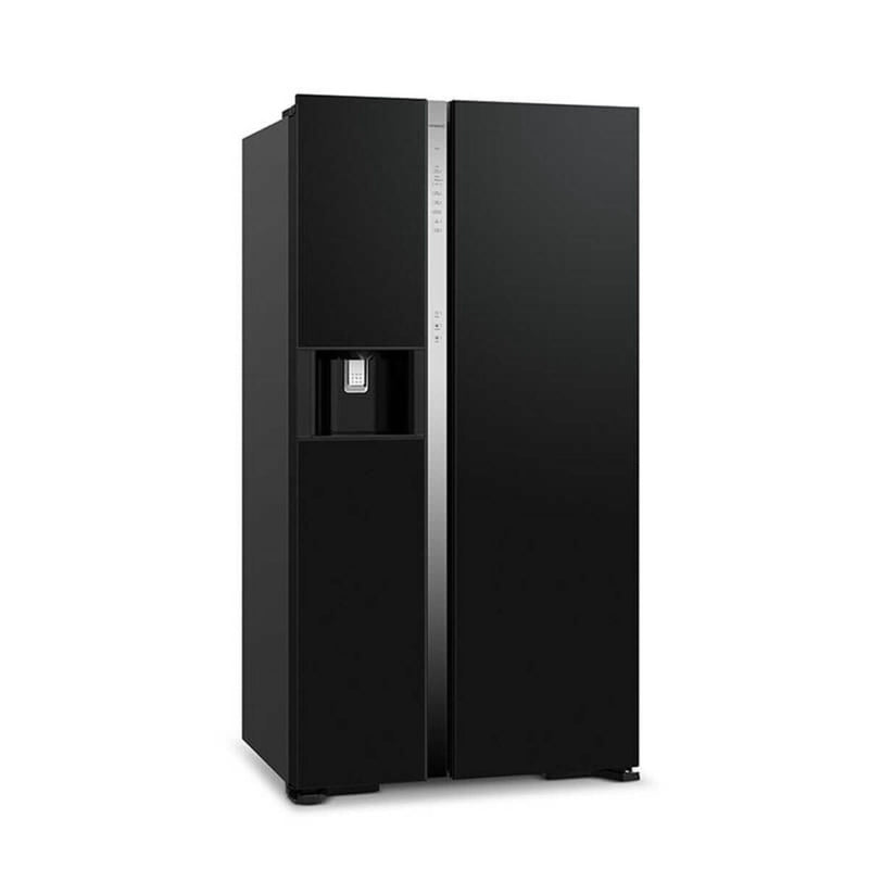 HITACHI R-SX700PMS0-GBK Side by Side Fridge Glass Black (573L)