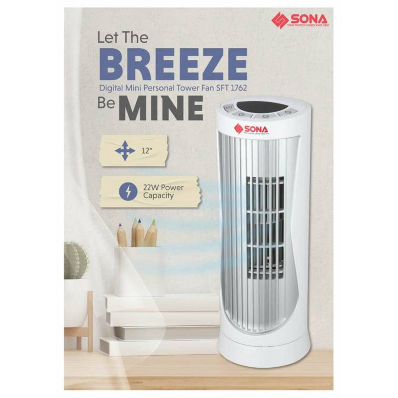 SONA SFT 1762 DIGITAL MINI PERSONAL TOWER FAN