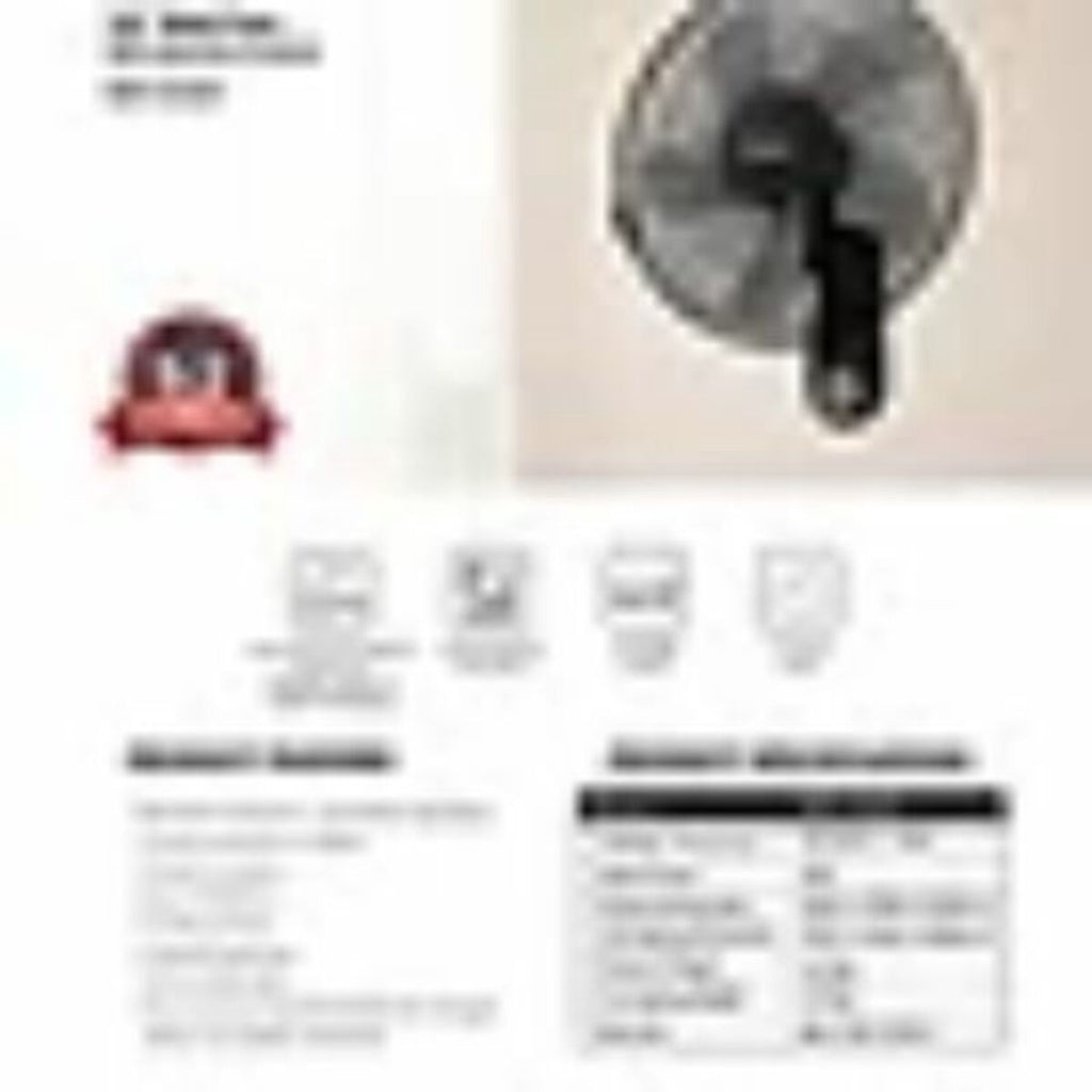 EuropAce EWF 6162V Wall Fan w Remote Control (16 inch)