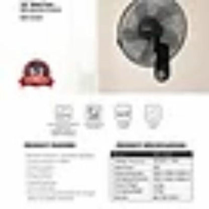 EuropAce EWF 6162V Wall Fan w Remote Control (16 inch)